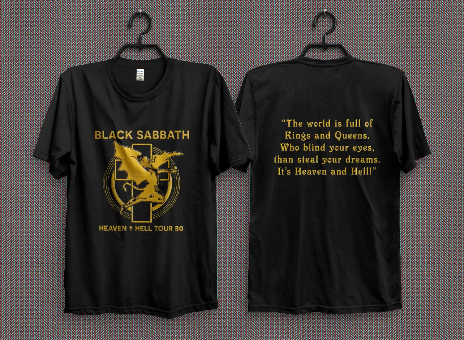 Винтажная футболка с надписью Black Sabbath Heaven and Hell Tour 1980, футболка с надписью Dio Concert, футболка с коротким рукавом, модная футболка