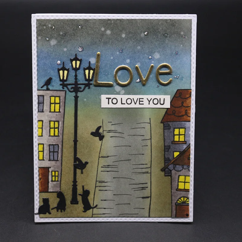 Ufurty Street Light Stitched Metal Cutting Dies New 2018 Craft Christmas Scrapbooking for DIY Greeting Card Making Cut | Дом и сад