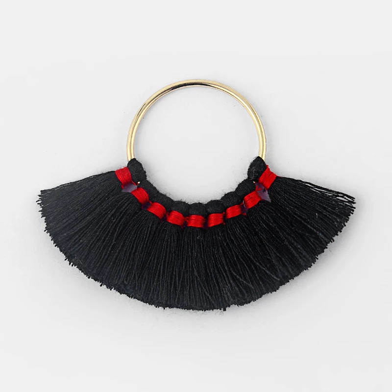 

2pcs Hippie Bohemian Style Alloy Hoop Silk Tassel for Tassel Dangle Earring Necklace Jewelry Making Accessories Material