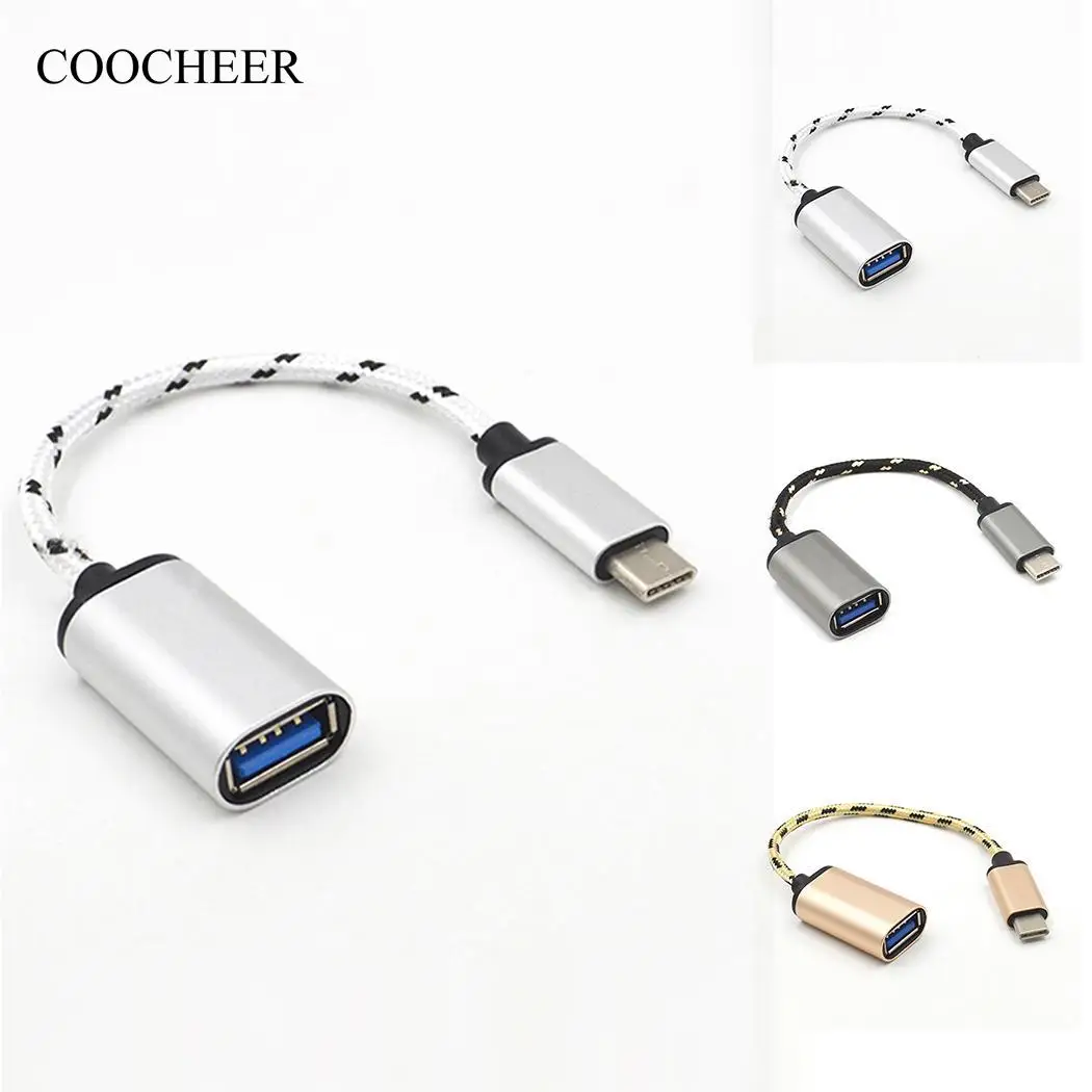 Кабель-переходник для передачи данных Женский конвертер C нейлон типа 3 1 USB OTG Weave |