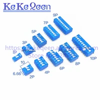 10pcs slide type switch module 1 2 3 4 5 6 7 8 10 12 pin 2 54mm position way dip pitch toggle switch blue snap dial code switch