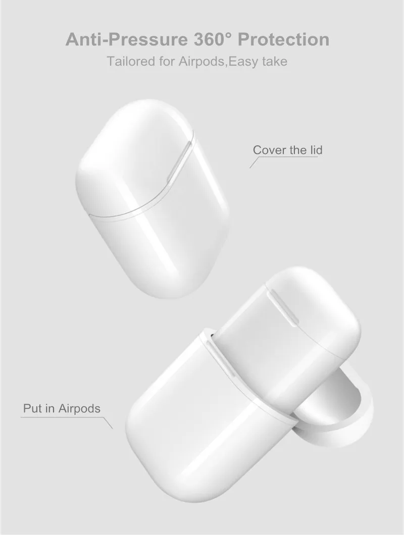 Чехол для беспроводной зарядки для Airpods QI Стандартный чехол для беспроводного зарядного приемника совместим с любыми беспроводными зарядными устройствами
