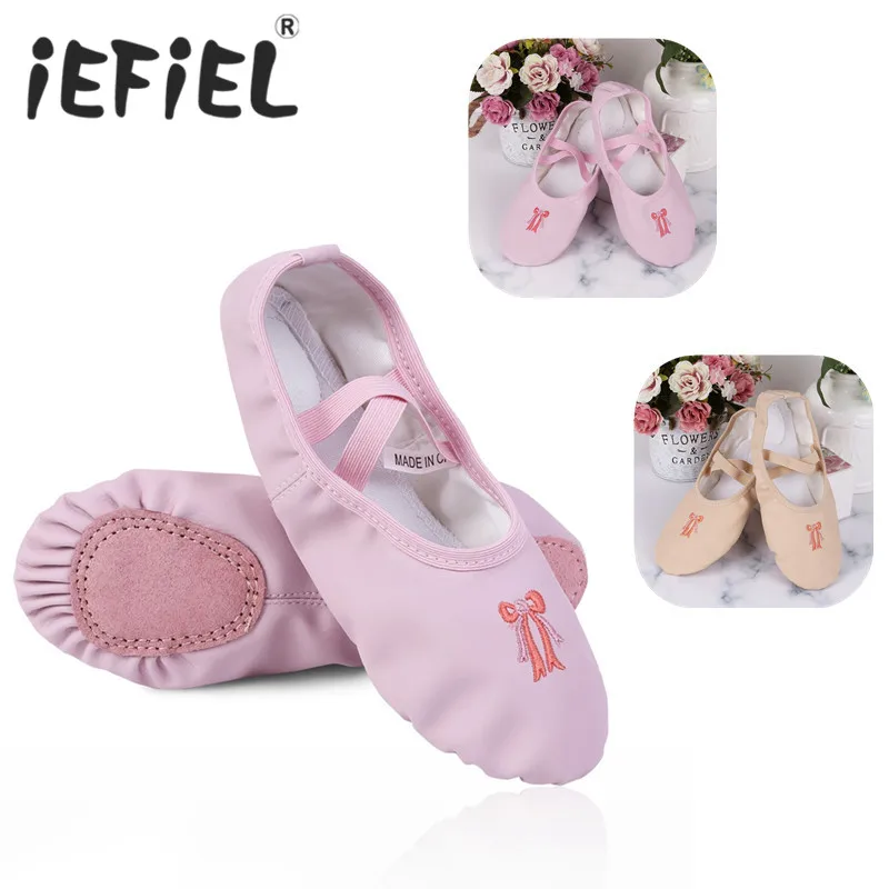 

Kids Girls PU Leather Ballet Dance Shoes Slippers Split Sole Flats Ballet Dance Class Performance Gymnastic Exercise Shoes