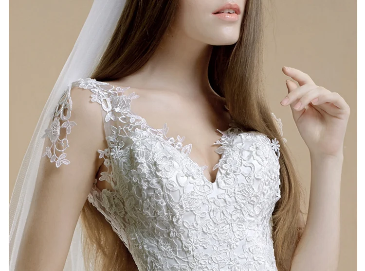 

gorgous v neck lace mermaid wedding dress 2017 vestido de noiva real pictures custom make free shipping