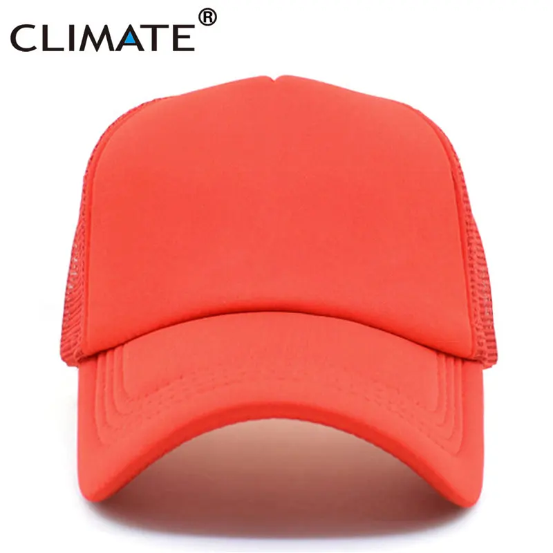 Full Red Blank Cap Климата пустой шляпы водителя грузовика камуфляжные папа Шапки Семья DIY шапки Для мужчин Для женщин малыш детская одежда в стиле хип-хоп, шапка одноцветная без логотипа пустые крышки - Цвет: Full Red Blank Cap