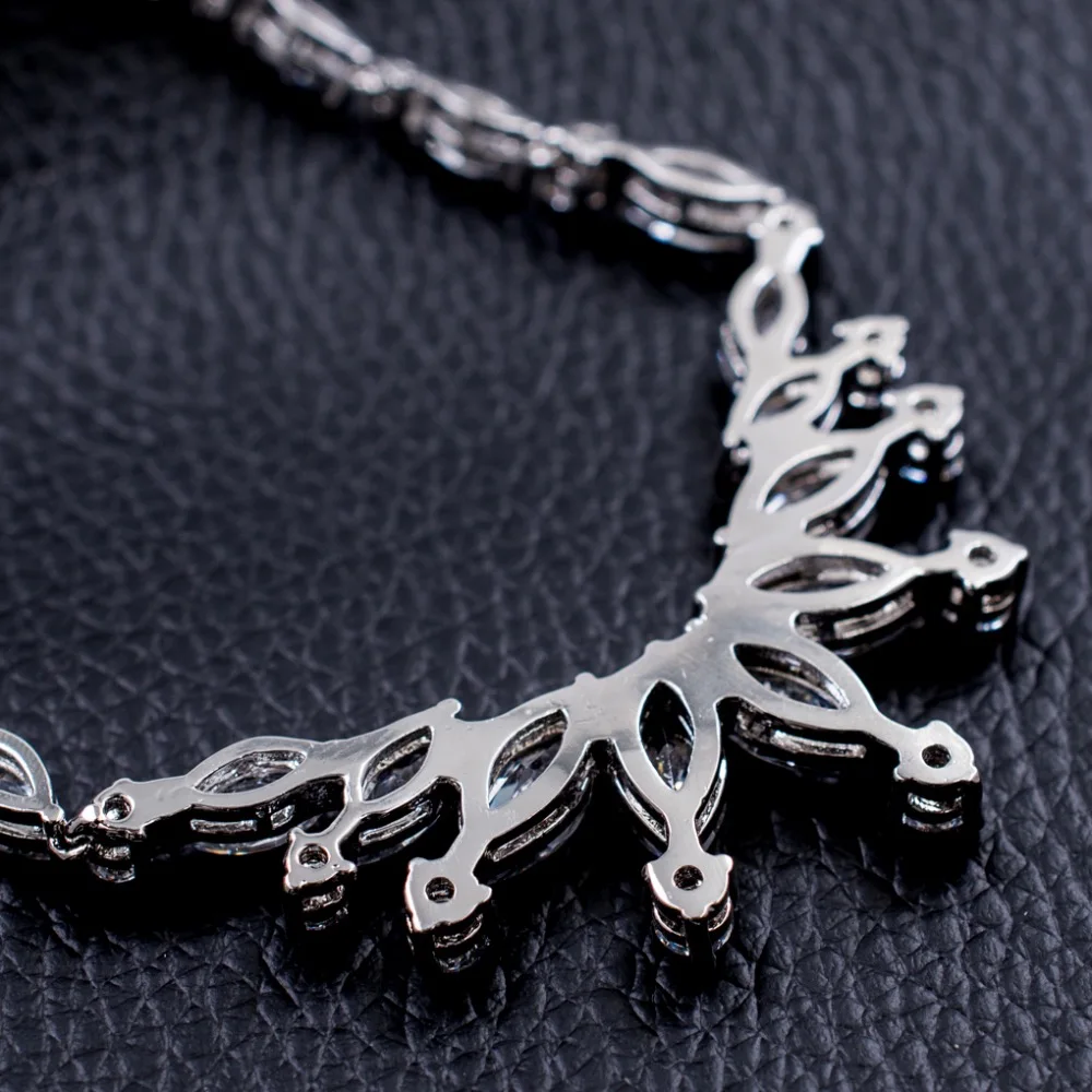 Новинка 2017 свадебное ожерелье для невесты с фианитом ААА набор серег высокое