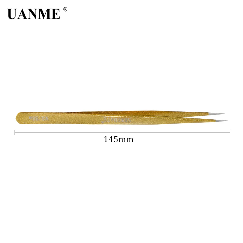 UANME SWDT V3-SSa 145 мм золотистый Прямой пинцет из нержавеющей стали электронный
