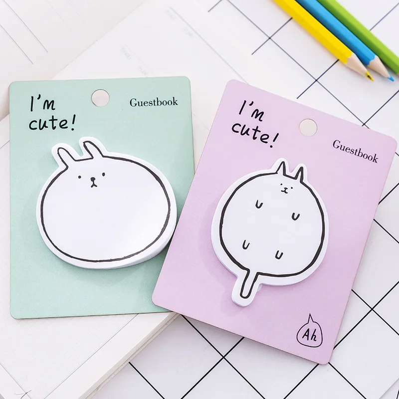 2 шт. милый корейский Кот кролик блокнот Memopad Липкие заметки Kawaii Канцелярские