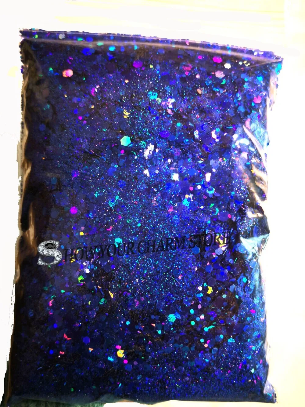 Holographic Laser Solvent Resistant blue/ purple red Color Glitter Mix Hexagon Paillette Spangle Powder Shape Glitter Nail art