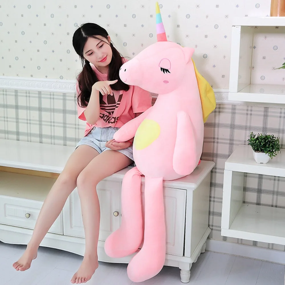 1 шт., 60-140 см, новинка, Kawaii, Радужный Единорог, плюшевые игрушки, чучело, животное, лошадь, плюшевая кукла для детей, для детей, детская игрушка, подарок для девочек