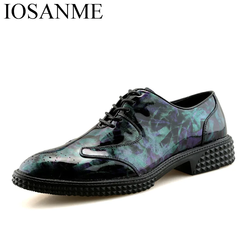 Мужские туфли-Броги из лакированной кожи дизайнерские туфли-оксфорды для