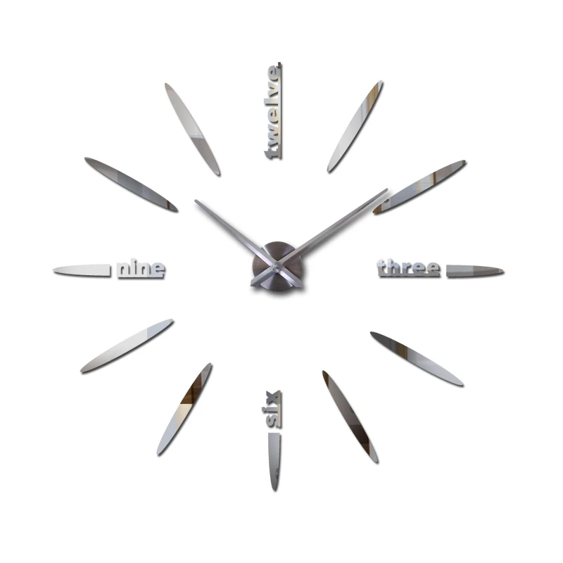 

2019 new clock wall clocks horloge watch horloge murale 3d diy acrylic mirror stickers living room quartz needle