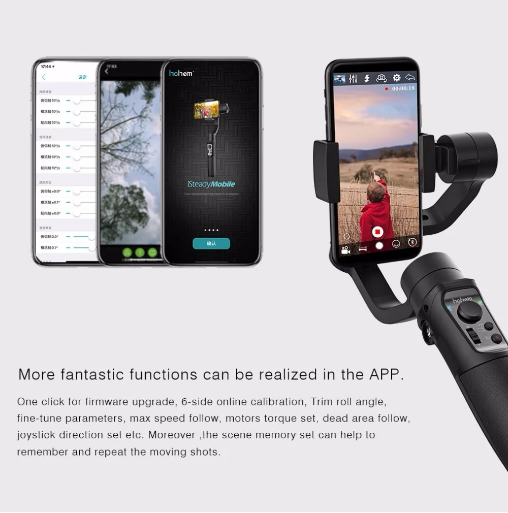 Hohem iSteady мобильный 3 осевой ручной карданный стабилизатор для экшн камеры Gopro sjcam