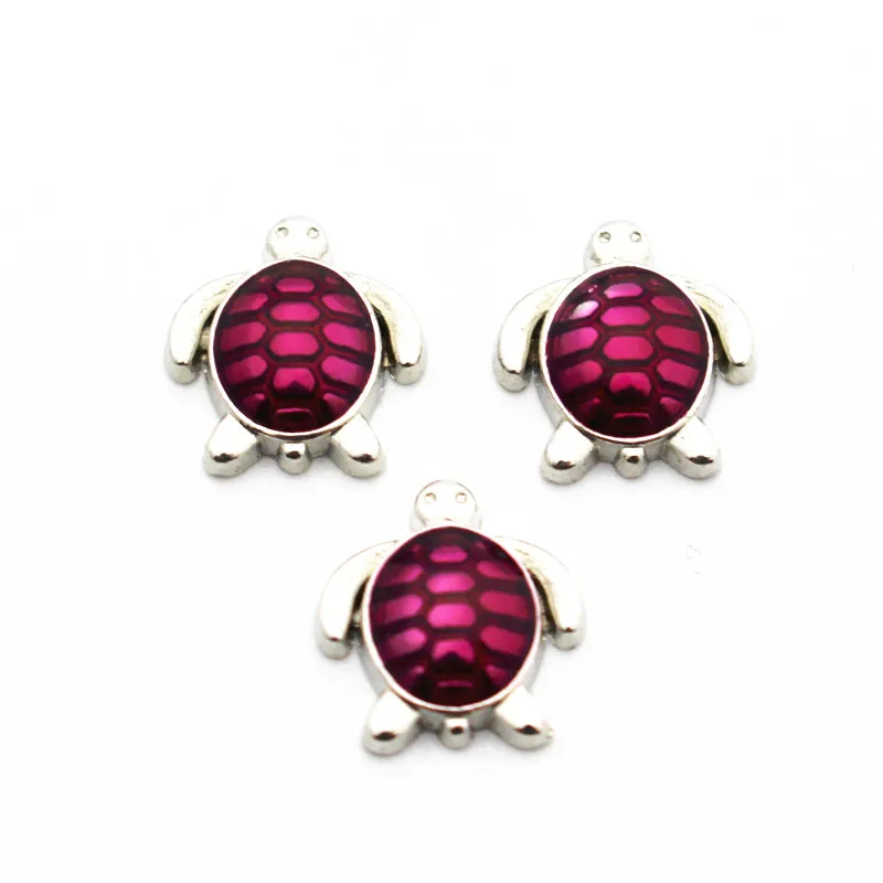 10 шт./лот металлическая эмаль серая морская черепаха серебро плавающие амулеты