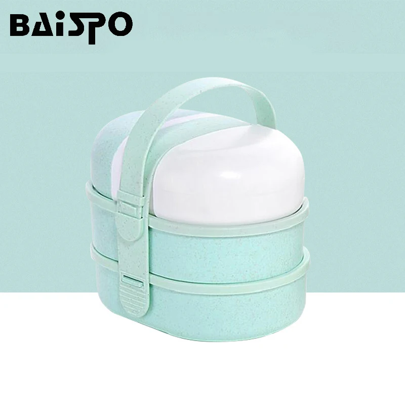 Ланч бокс BAISPO с подогревом пшеничная солома 950 мл для детей бутылкой супа 3