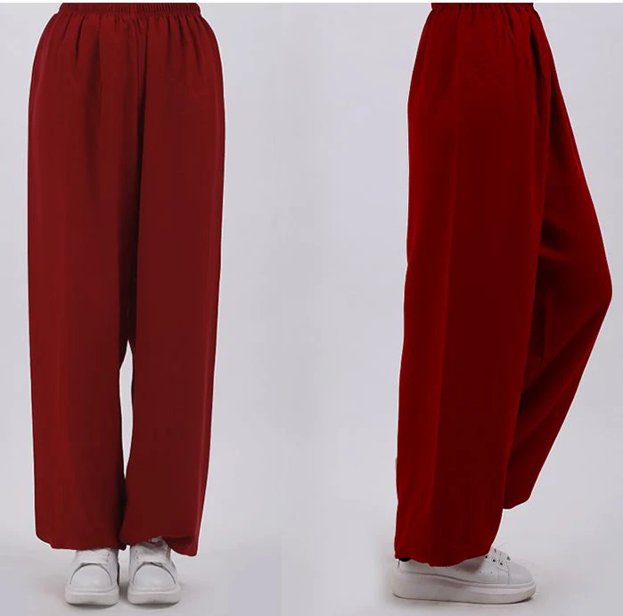 Брюки Тай Чи из хлопка и льна для 7 видов цветов унисекс утренних упражнений