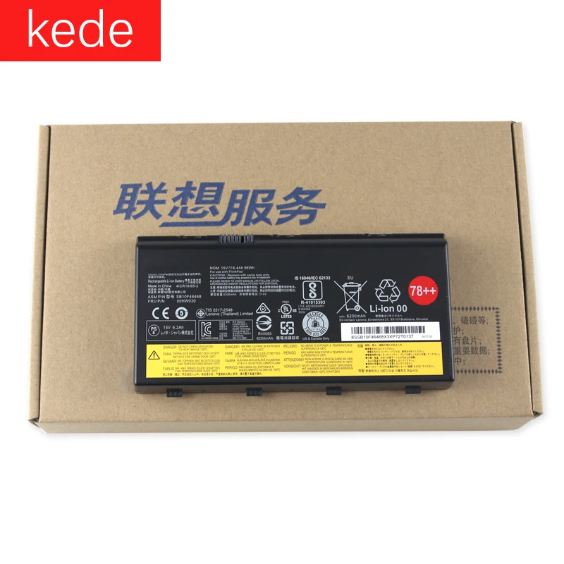 Kede Аккумулятор для ноутбука Lenovo ThinkPad P70 P71 P72 серии SB10F46468 00HW030 78 + 15В 96Wh