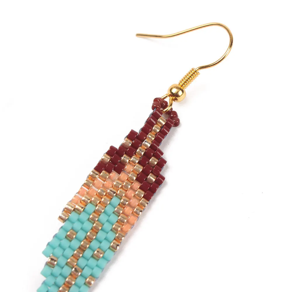 Золотые серьги Evil Eye ювелирный набор Delica MIYUKI ручной работы с кисточками женский