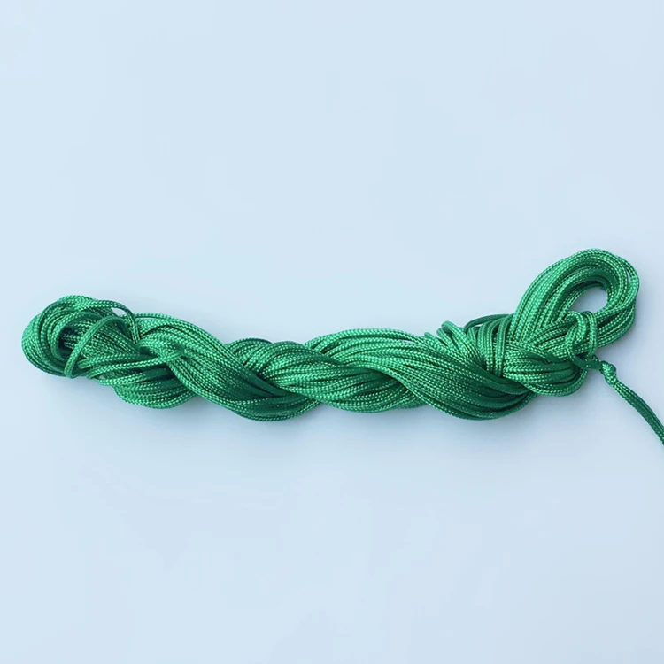 Dark green 15m Аксессуары для детских прорезывателей, 15 м, атласный нейлоновый шнур для силиконовых прорезывателей, ожерелье, браслет, 1,5 мм, шелковые веревочные шнуры для соски, зажим - Цвет: Dark green 15m