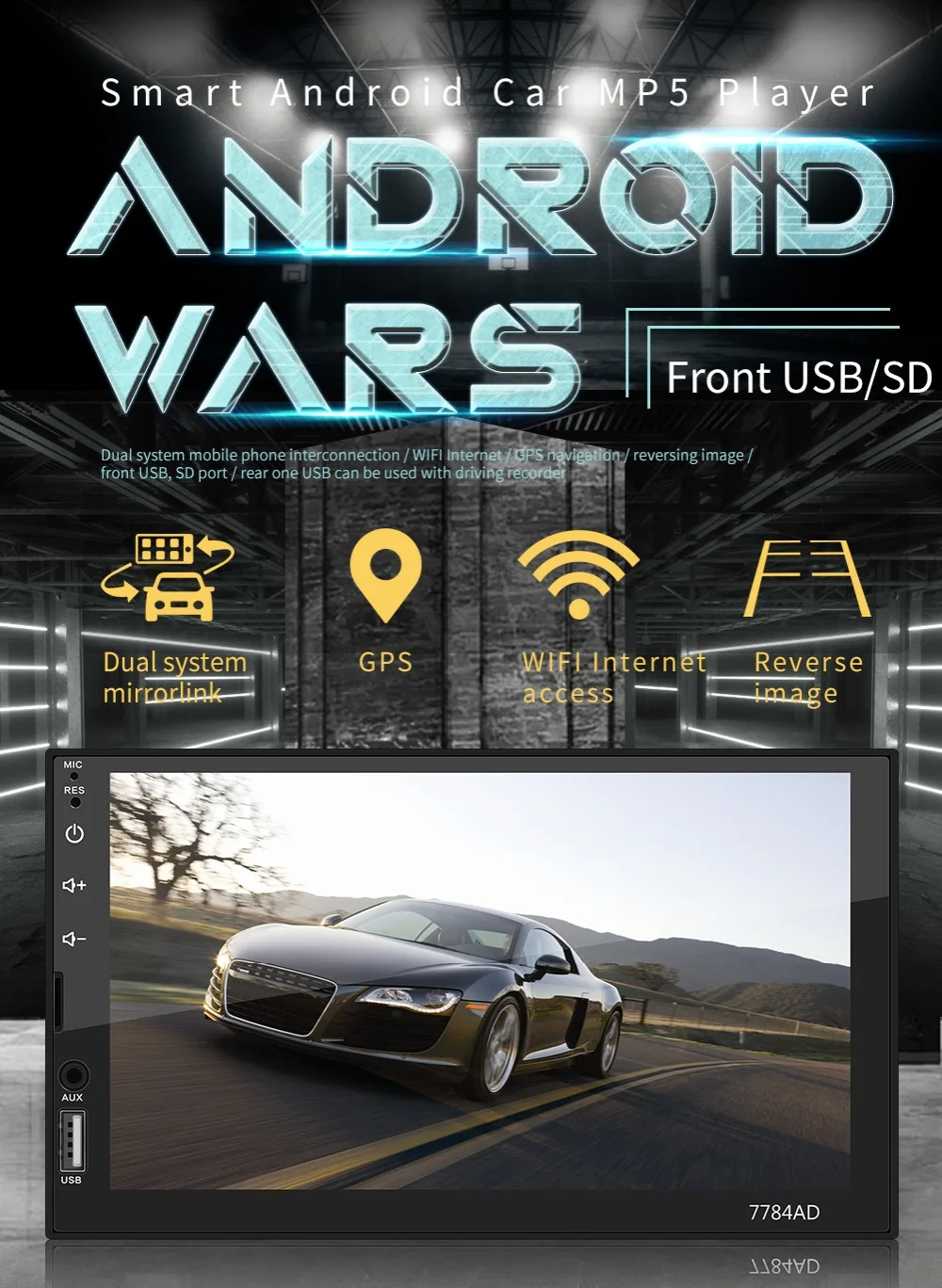 Радио Andriod Wifi MP5 автомобильное радио Поддержка записи вождения Bluetooth громкой связи AM/FM обратное изображение авто радио Iphone ссылка 2 Din gps
