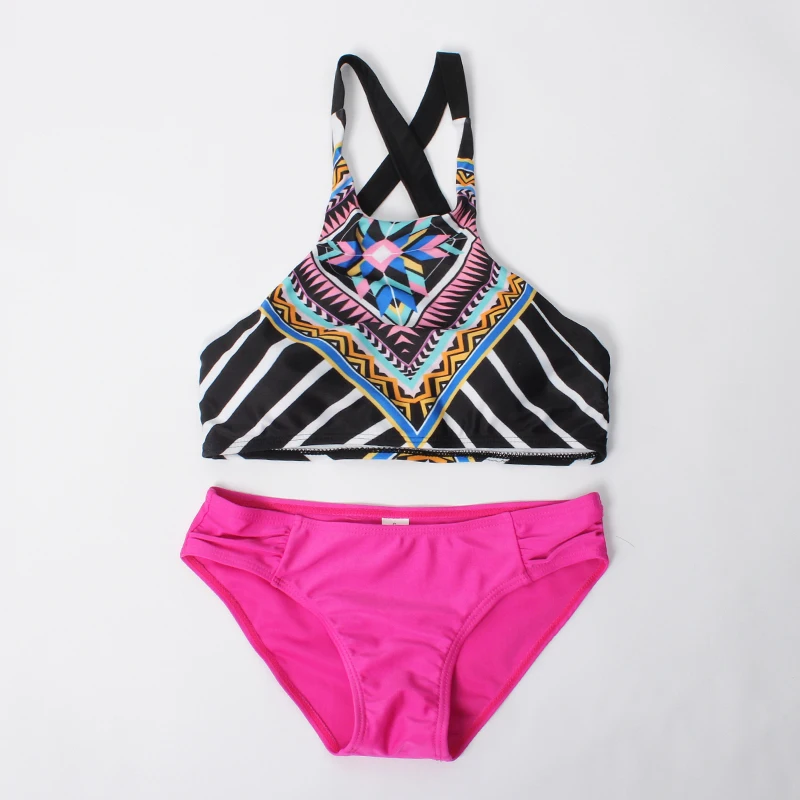 Сексуальное бикини с высоким воротом Плавание одежда Для женщин костюм