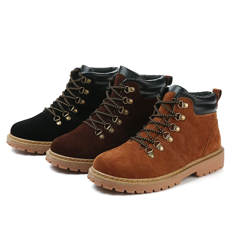 Мужские ботинки Martens; кожаная зимняя теплая обувь; мужские мотоциклетные ботильоны; doc martins; осенние мужские оксфорды; hjm89