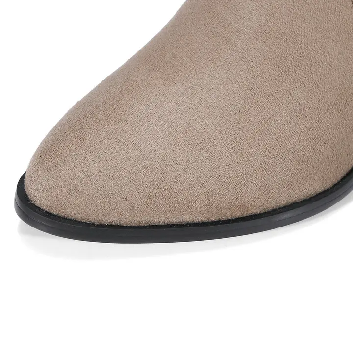 Новинка 2020 облегающие сапоги из искусственной замши привлекательные Женские