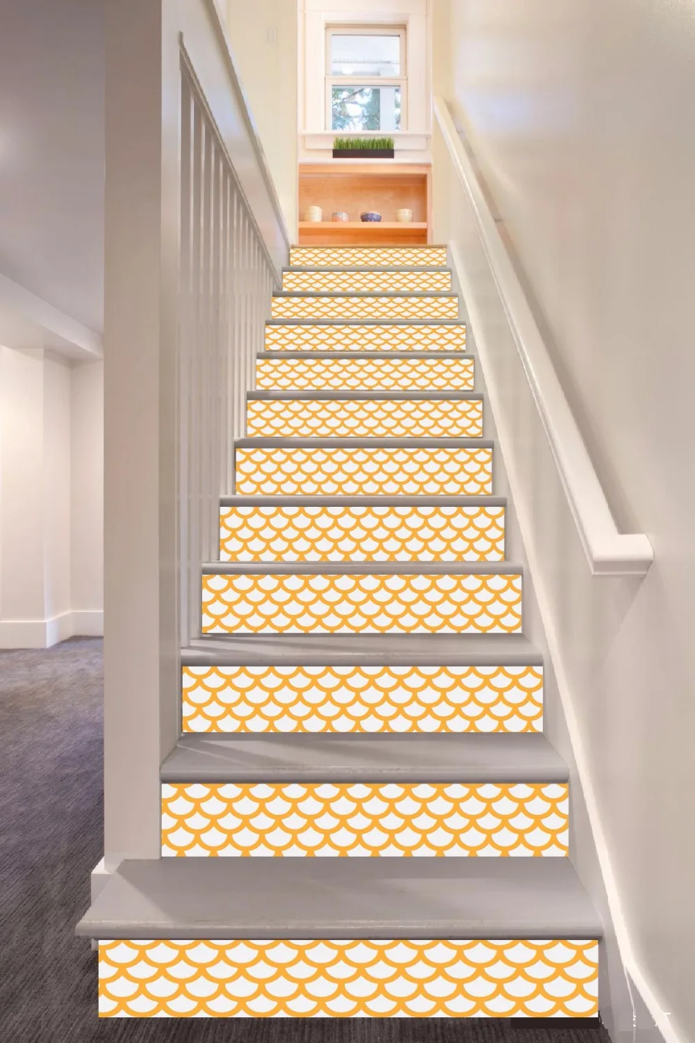 

6pcs/set 18cm x 100cm Fish Scales Pattern Style Stair Sticker Wallpaper LTT010