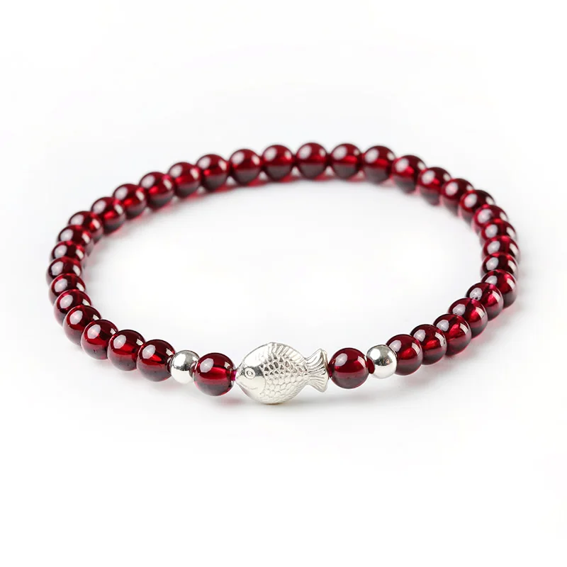 Женский браслет из серебра 925 пробы с натуральными камнями 4 5 мм|jewelry bracelet|jewelry silver