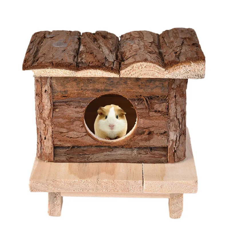 Натуральный коры деревянный дом хомяка белка играть спальный клетка-гнездо для