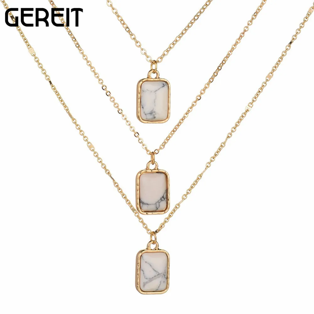 Greit Collares Белый Синий 2017 новейший Женский Золотой-цветной многослойный Слой Цепи
