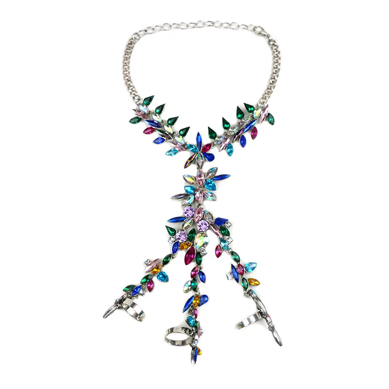 Женский модный стильный Хэллоуин ручной Череп Скелет Хрустальный Браслет крутая