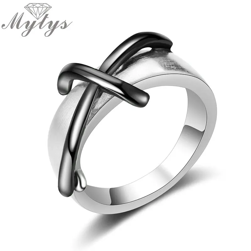 Mytys черные Серебряные двухцветные золотые смешанные цвета кольцо с