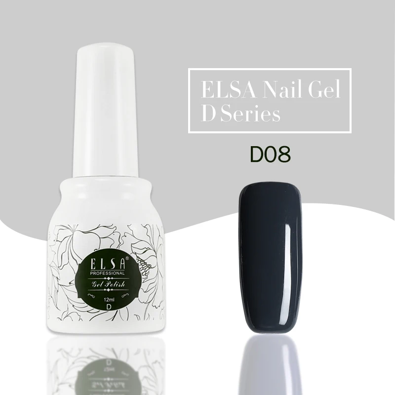 D08 ELSA, 32 цвета, Гель-лак для ногтей, 12 мл, телесный, серый цвет, Гель-лак для ногтей, впитывается, Гель-лак для ногтей, маникюрный лак гель-лаки - Цвет: D08