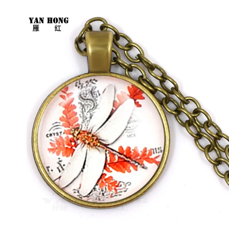 

Yanhong Jewelry 2019Fashion Crystal Glass Necklace 25mm Little Dragonfly Design, Best Birthday Gift for Friends