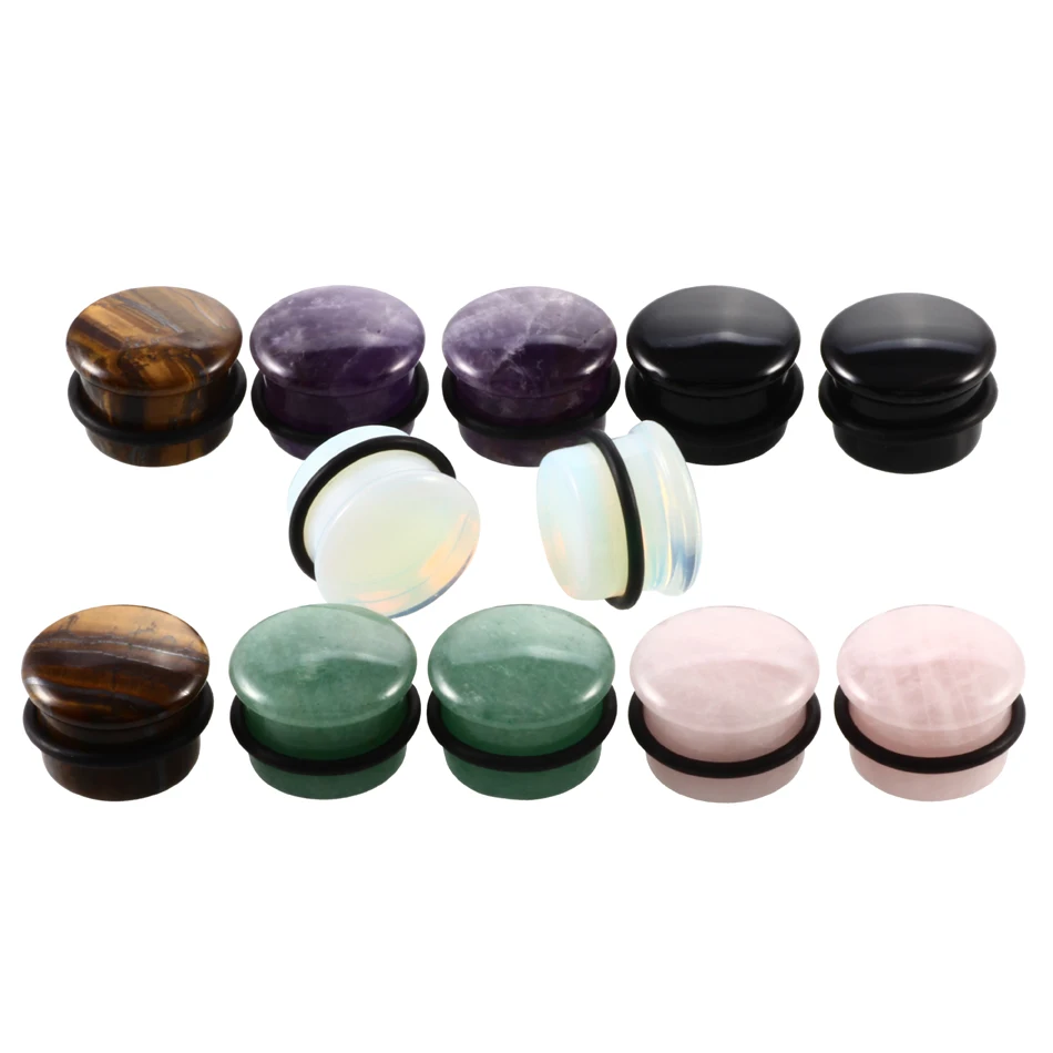 1Pair /Lot Stone Plugs and Tunnels Waterdrop Shape Earring Piercings Oreja Ear Plug 8mm Gauges Expander Stretchers Body Jewelry images - 6