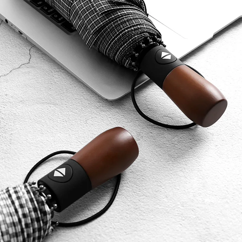 Автоматический автоматический зонт Houndstooth складной мужской деловой Ретро Зонт с