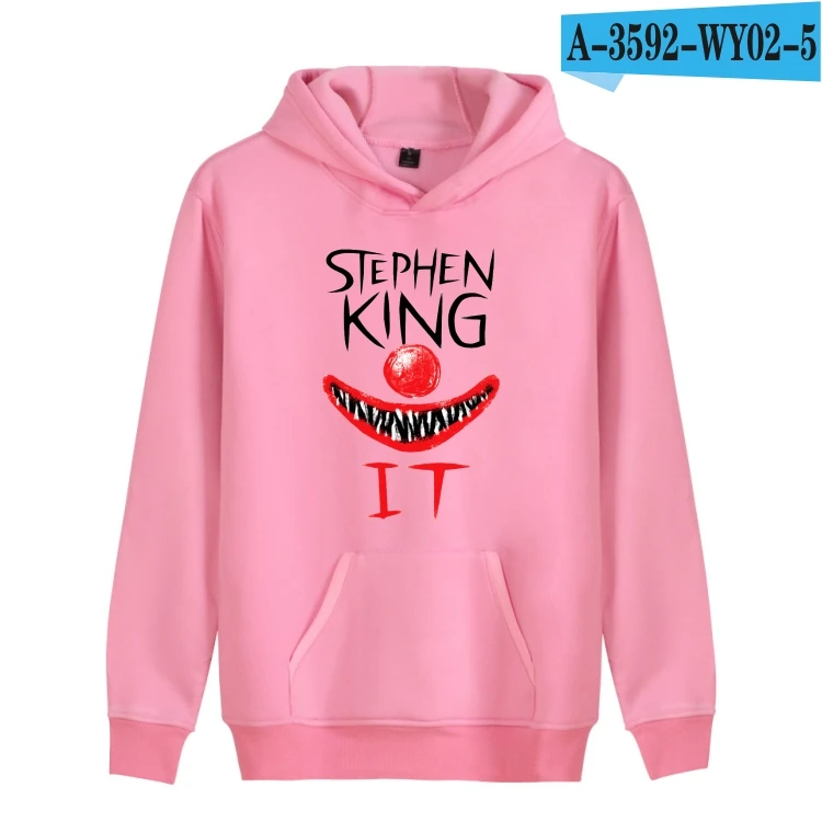 pink LUCKYFRIDAYF Стивен Кинг это фильм Харадзюку хлопковые толстовки мужские wo Мужская Осенняя уличная Кепка готическая одежда - Цвет: pink
