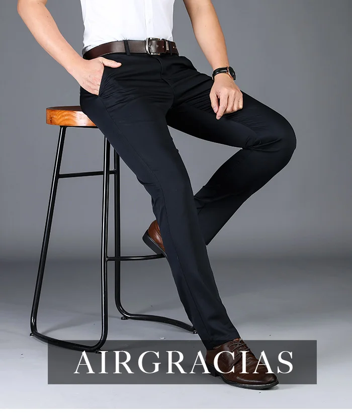 AIRGRACIAS, Мужские штаны, высокое качество, хлопок, повседневные штаны, мужские, тянущиеся, мужские, длинные брюки, мужские, 5 цветов, костюм, брюки, 38, 40, 42