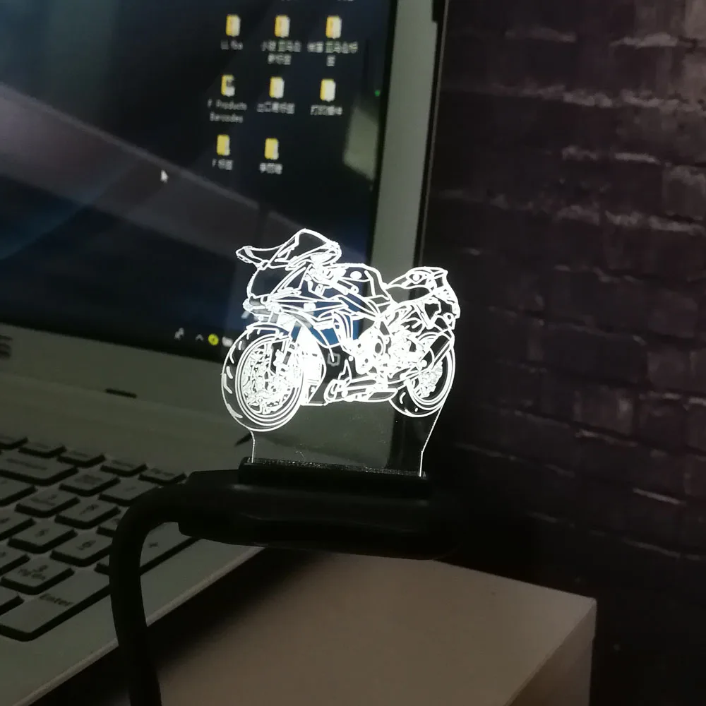 mini motor Красочный транспорт крутой автомобиль 3D светодиодный светильник 7 цветов изменить комната подростка Декор Детский Ночник подарок на день рождения Рождество - Испускаемый цвет: mini motor