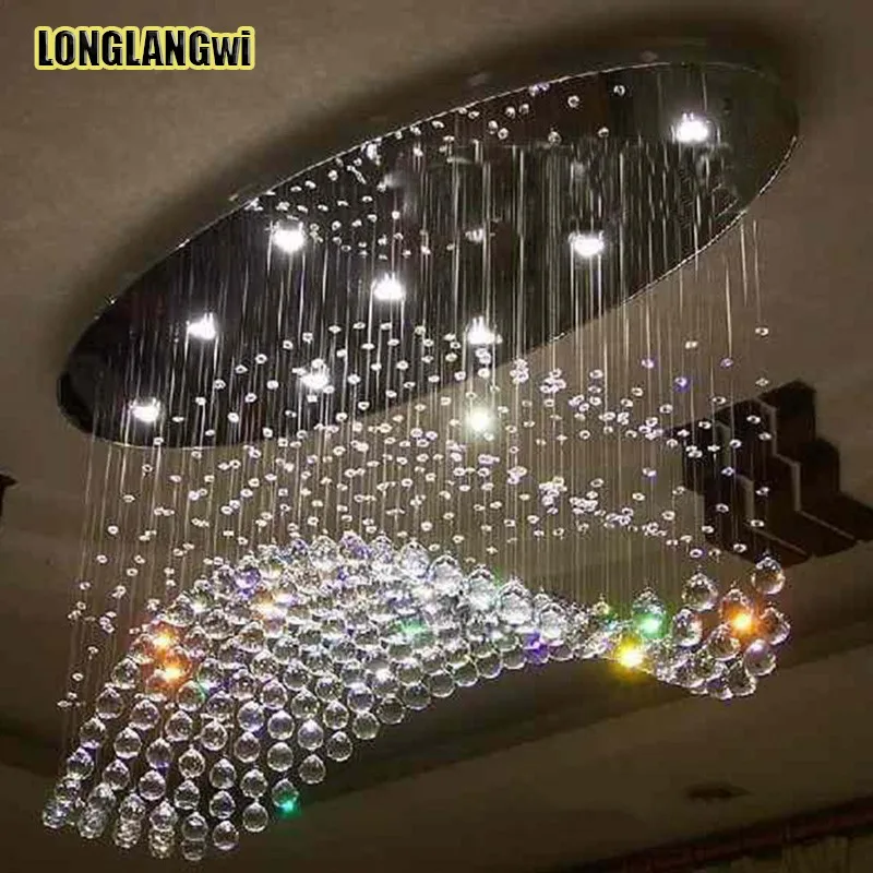 Oval modern crystal k9 LED chandeliers lamp for Hotel living room hall lighting chandelier | Лампы и освещение