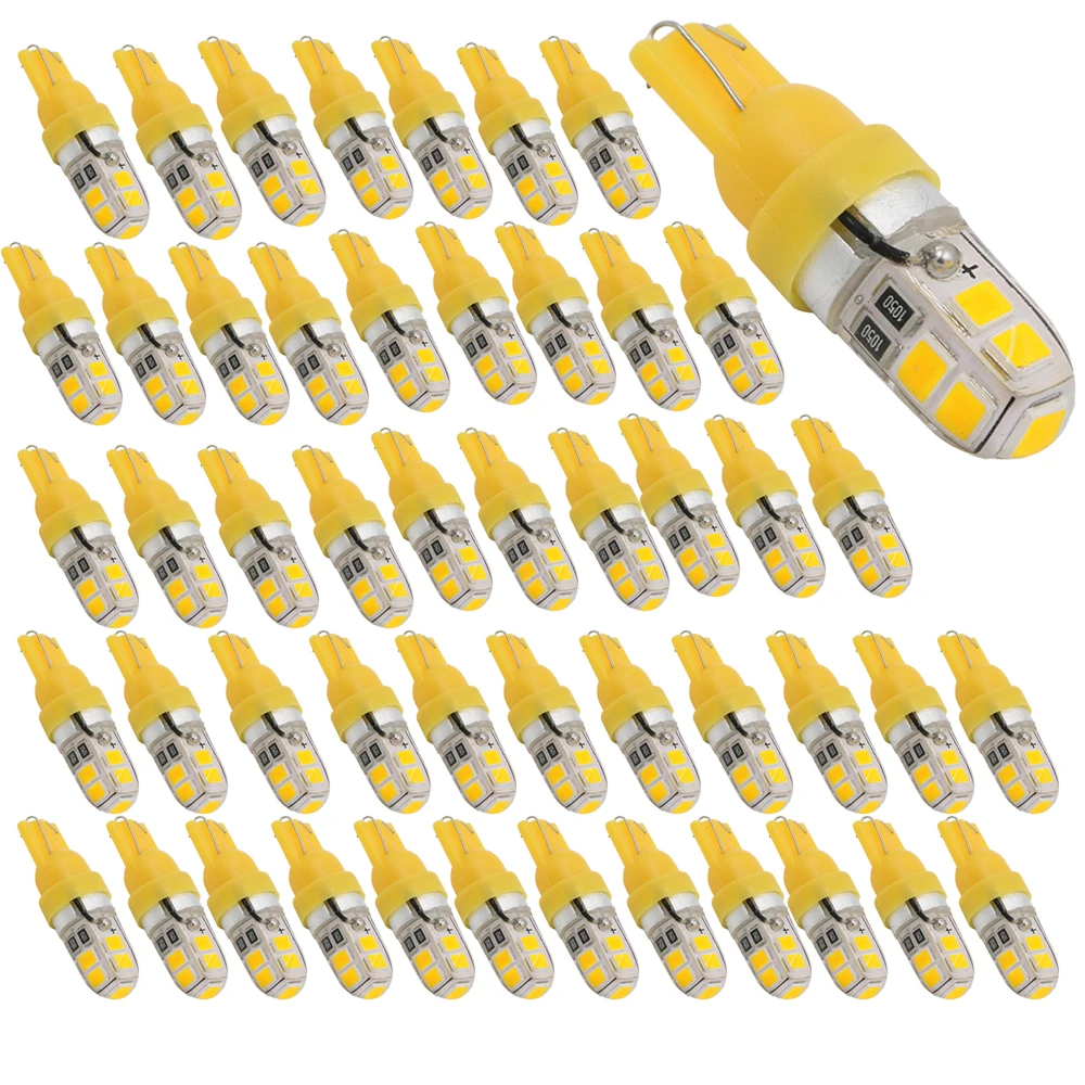 Y 50X T10 силиконовая W5W Светодиодная Лампа 194 9smd новая 2835 автомобильная светодиодная