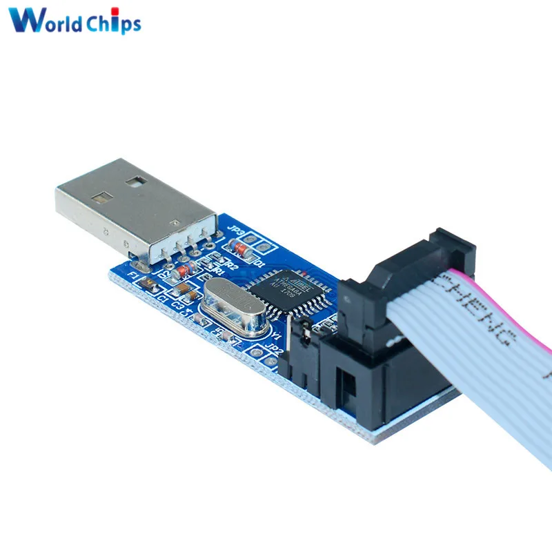 USBASP USBISP AVR программатор 3 В/5 В ATMEGA8 ATMEGA128 USB ASP ISP ATtiny/CAN/PWM + 10 контактный провод с