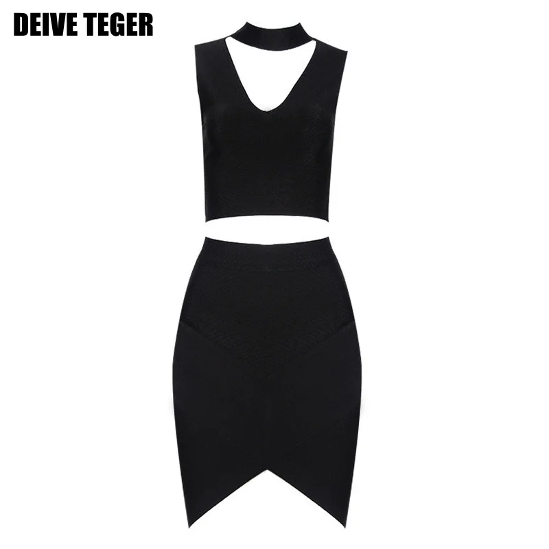DEIVE Teger женские комплект из 2 предметов пикантные Бандажное платье Элегантный