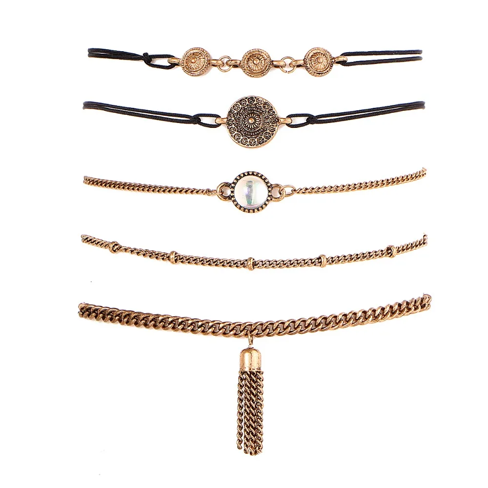 IF YOU 5 шт./лот богемный золотой цвет милый браслет цепочка из полимерного сплава с