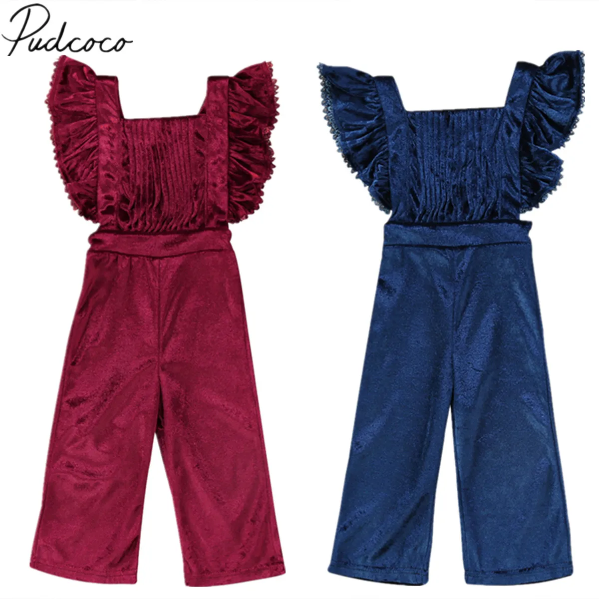 2018 Новый Детский вельветовый комбинезон для маленьких девочек с открытой спиной