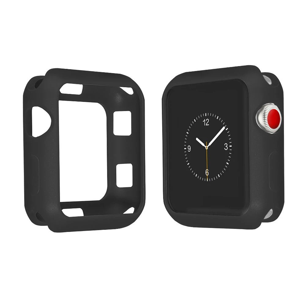 Мягкий силиконовый чехол для Apple Watch 4 band 44 мм 40 iWatch 42 38 3 рамка Полная защитная