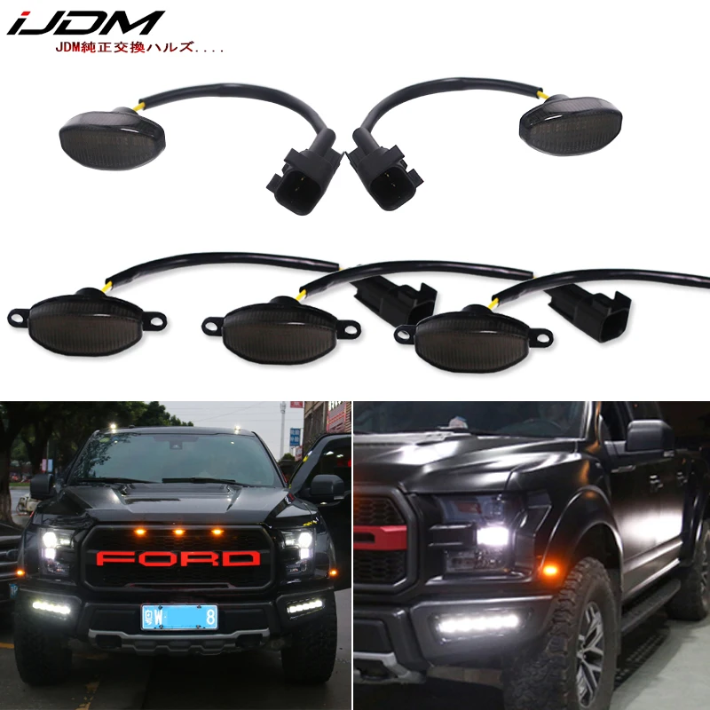 IJDM 12V 24V Автомобильный Янтарный/Белый светодиодный для 2010 2014 FORD Raptor передняя