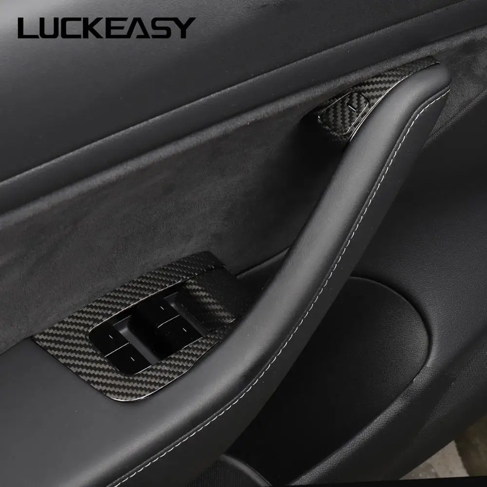 LUCKEASY окна автомобиля кнопки изменение патч для Tesla модель 3- Автомобильный Дверной замок декоративная заплатка 14 шт./компл