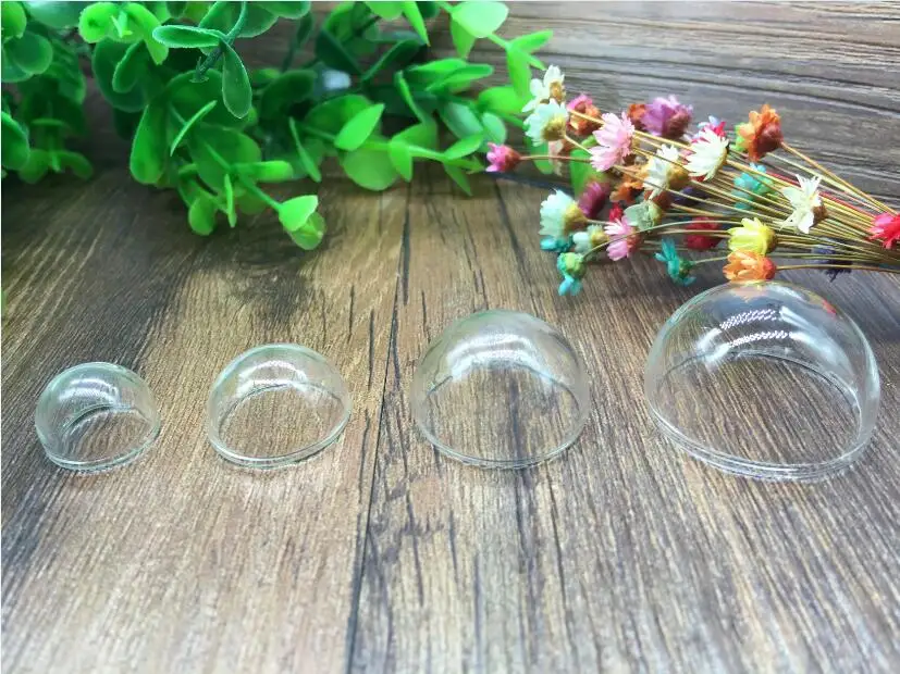 

100pcs 15/20/25/30mm half round glass globe bubble Hemisphere Cover dome bottle vial pendant handmade jewelry findings charms